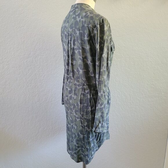 {Anthropologie} Cloth & Stone Nina Camo Midi Shirtdress Size Small - Picture 2 of 8